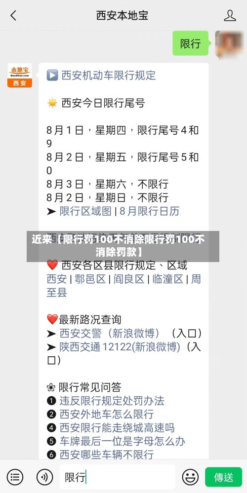 近来【限行罚100不消除限行罚100不消除罚款】