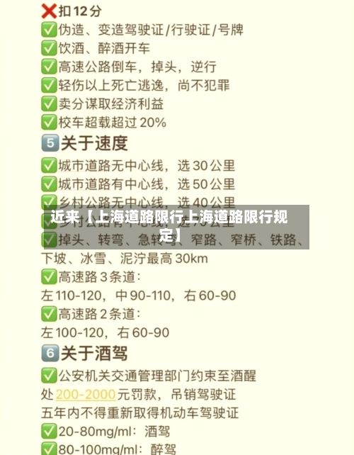 近来【上海道路限行上海道路限行规定】