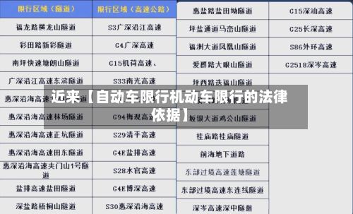 近来【自动车限行机动车限行的法律依据】