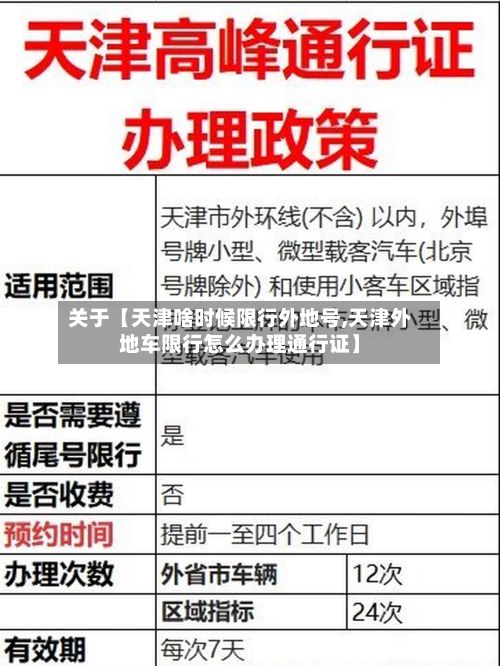 关于【天津啥时候限行外地号,天津外地车限行怎么办理通行证】-第2张图片