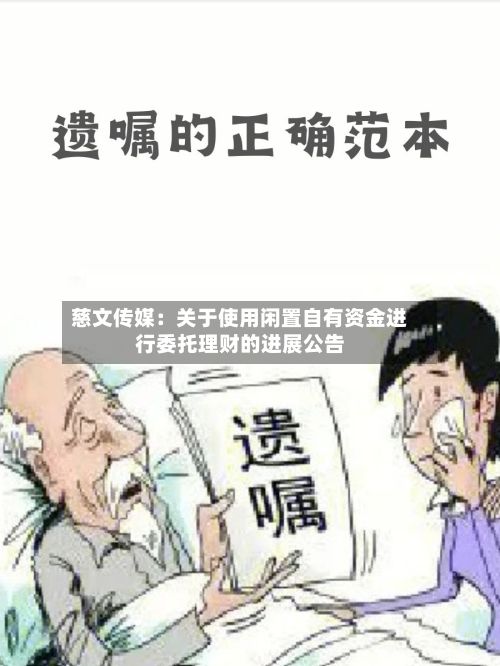 慈文传媒：关于使用闲置自有资金进行委托理财的进展公告