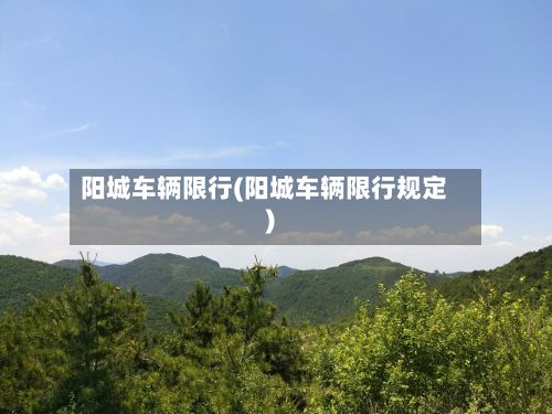 阳城车辆限行(阳城车辆限行规定)-第3张图片