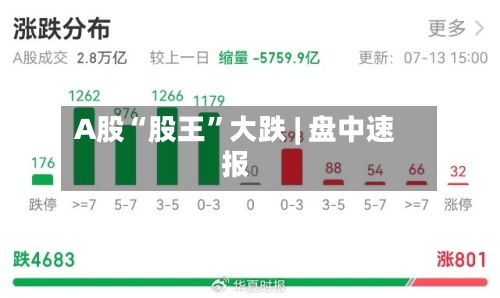 A股“股王”大跌 | 盘中速报