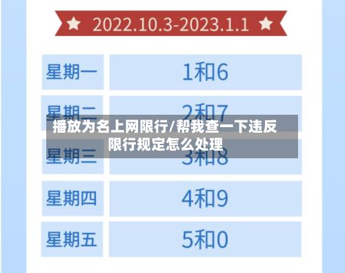 播放为名上网限行/帮我查一下违反限行规定怎么处理-第2张图片