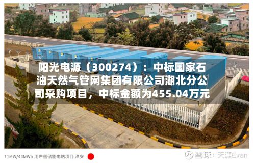 阳光电源（300274）：中标国家石油天然气管网集团有限公司湖北分公司采购项目，中标金额为455.04万元-第2张图片