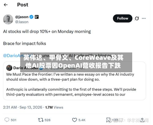 英伟达	、甲骨文、CoreWeave及其他AI股票因OpenAI营收报告下跌-第1张图片
