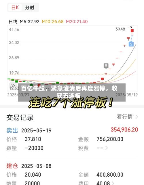 百亿牛股，紧急澄清后再度涨停	，收获五连板-第3张图片