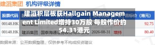 建滔积层板获Hallgain Management Limited增持30万股 每股作价约54.31港元-第1张图片