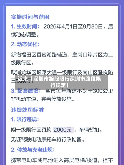 近来【深圳市路段限行深圳市路段限行规定】