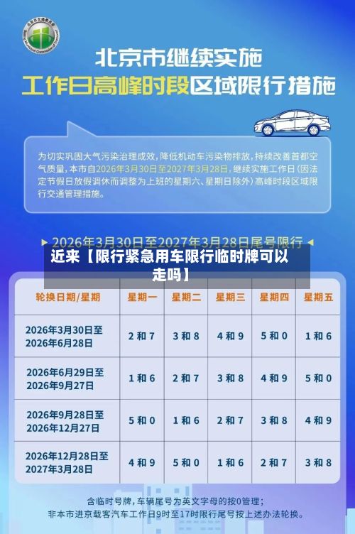 近来【限行紧急用车限行临时牌可以走吗】-第3张图片