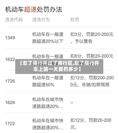 【忘了限行开过了限行区,忘了限行开车上路一天要罚多少】-第3张图片