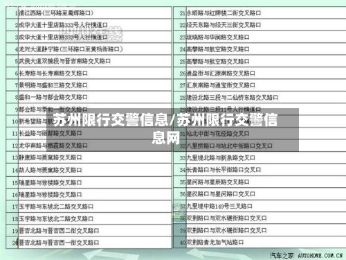 苏州限行交警信息/苏州限行交警信息网