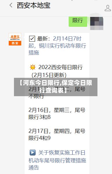 【河东今日限行,保定今日限行查询表】-第2张图片