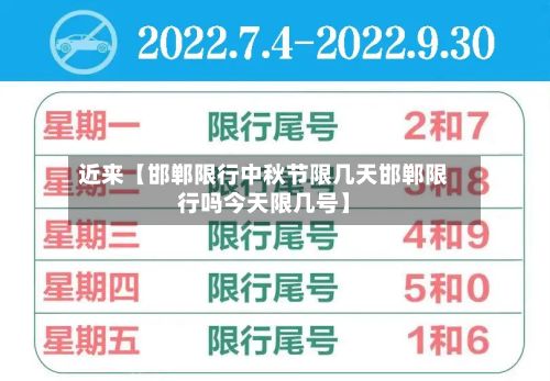 近来【邯郸限行中秋节限几天邯郸限行吗今天限几号】