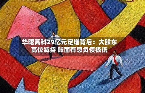 华曙高科29亿元定增背后：大股东高位减持 账面有息负债极低