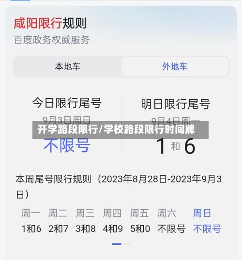 开学路段限行/学校路段限行时间牌