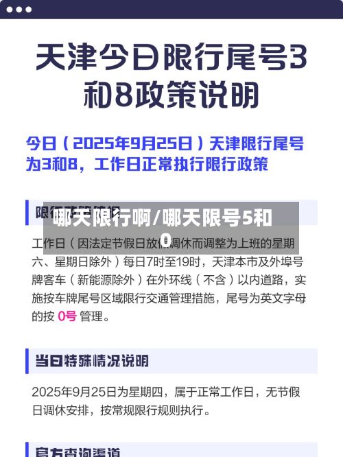 哪天限行啊/哪天限号5和0