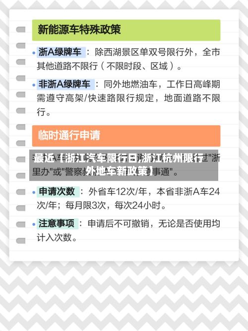 最近【浙江汽车限行日,浙江杭州限行外地车新政策】