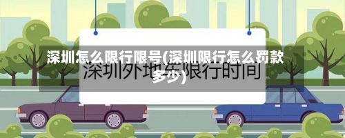 深圳怎么限行限号(深圳限行怎么罚款多少)-第2张图片