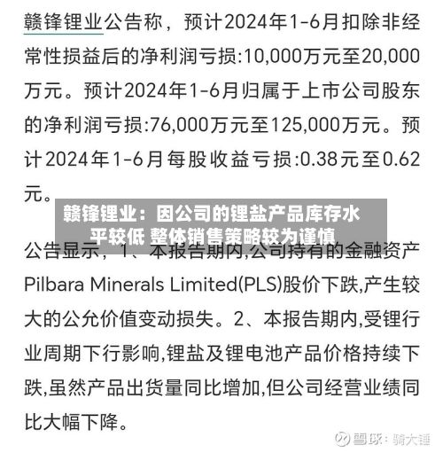 赣锋锂业：因公司的锂盐产品库存水平较低 整体销售策略较为谨慎