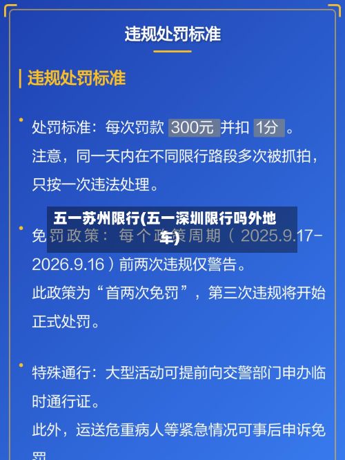 五一苏州限行(五一深圳限行吗外地车)