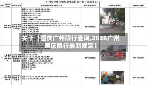 关于【国庆广州限行查询,2026广州国庆限行最新规定】