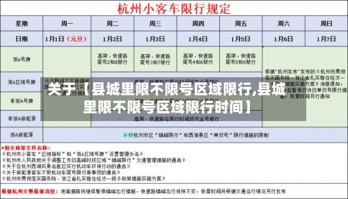 关于【县城里限不限号区域限行,县城里限不限号区域限行时间】