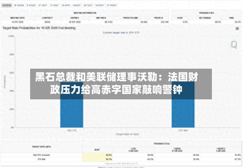 黑石总裁和美联储理事沃勒:法国财政压力给高赤字国家敲响警钟-第3张图片