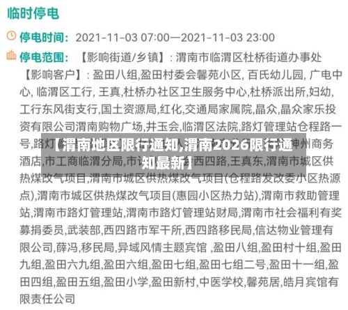 【渭南地区限行通知,渭南2026限行通知最新】-第2张图片