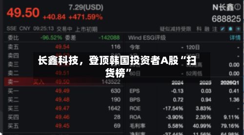 长鑫科技	，登顶韩国投资者A股“扫货榜”-第3张图片