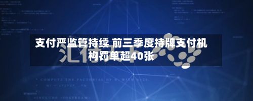 支付严监管持续 前三季度持牌支付机构罚单超40张-第3张图片