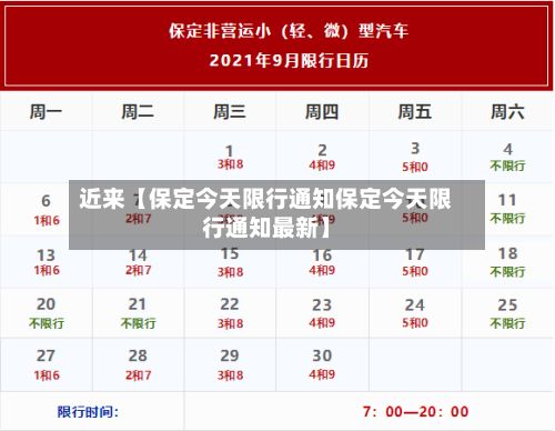 近来【保定今天限行通知保定今天限行通知最新】