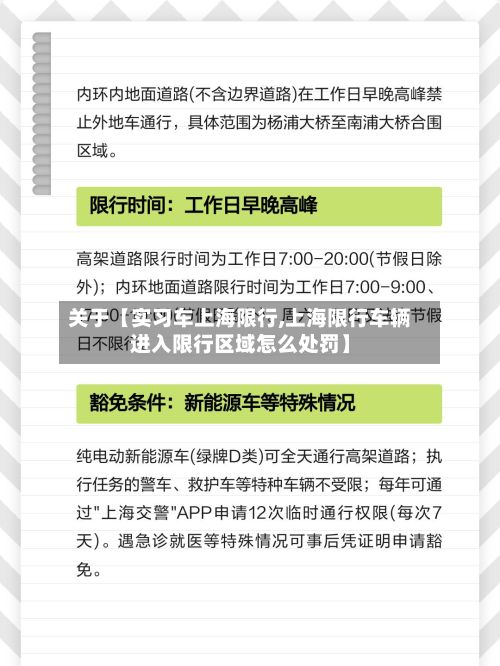 关于【实习车上海限行,上海限行车辆进入限行区域怎么处罚】