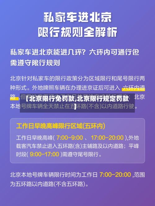 【北京限行免罚款,北京限行规定罚款】