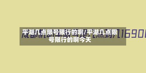 平湖几点限号限行的啊/平湖几点限号限行的啊今天-第3张图片