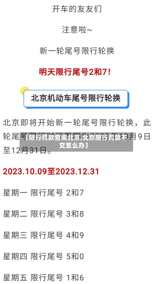 【限行罚款查询北京,北京限行罚款不交怎么办】