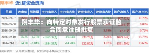 翔丰华：向特定对象发行股票获证监会同意注册批复-第1张图片