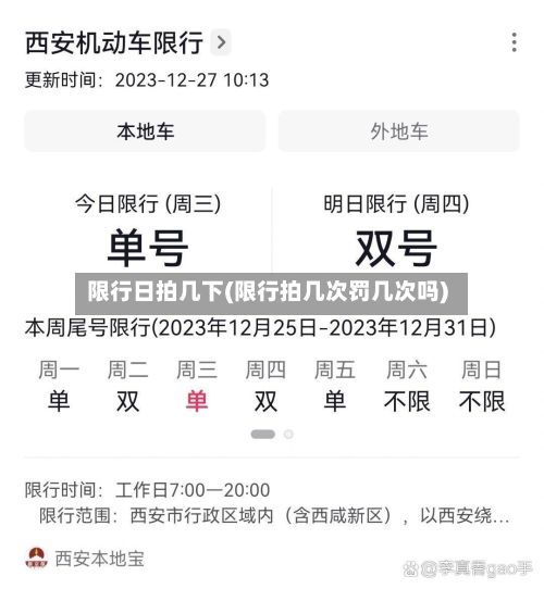 限行日拍几下(限行拍几次罚几次吗)