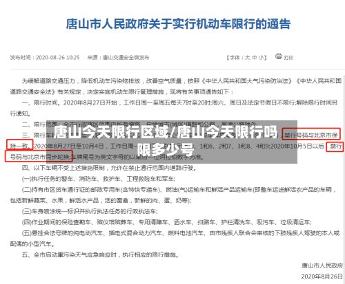 唐山今天限行区域/唐山今天限行吗限多少号-第2张图片