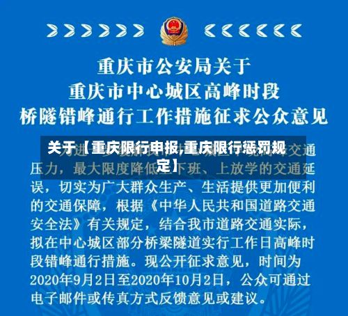 关于【重庆限行申报,重庆限行惩罚规定】
