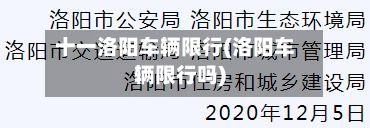 十一洛阳车辆限行(洛阳车辆限行吗)-第3张图片