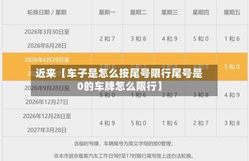 近来【车子是怎么按尾号限行尾号是0的车牌怎么限行】-第2张图片