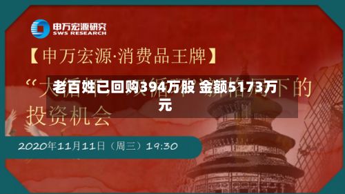 老百姓已回购394万股 金额5173万元-第3张图片