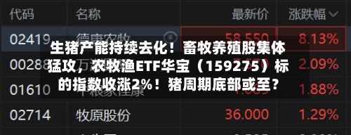 生猪产能持续去化！畜牧养殖股集体猛攻，农牧渔ETF华宝（159275）标的指数收涨2%！猪周期底部或至？