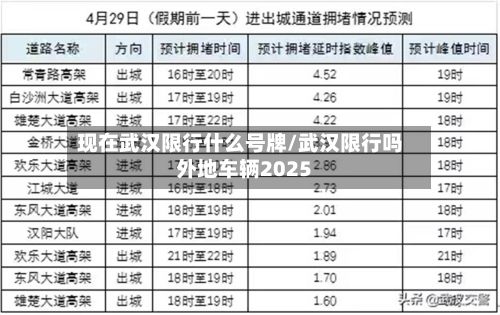 现在武汉限行什么号牌/武汉限行吗外地车辆2025-第2张图片