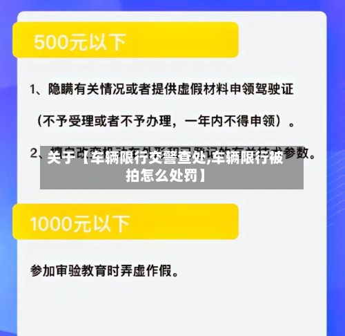 关于【车辆限行交警查处,车辆限行被拍怎么处罚】