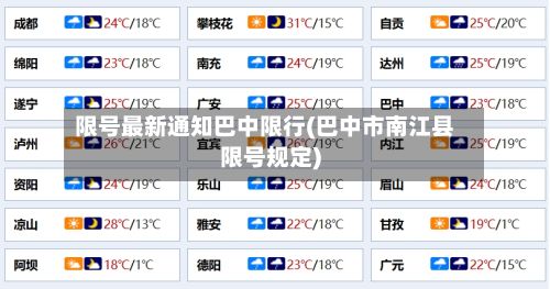 限号最新通知巴中限行(巴中市南江县限号规定)-第2张图片