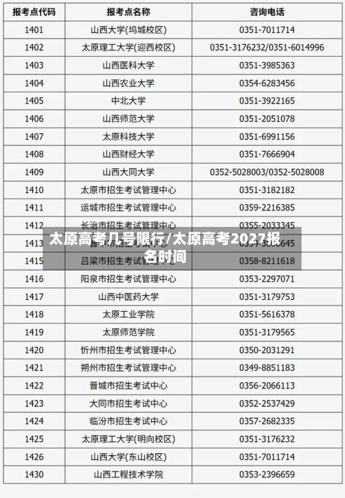 太原高考几号限行/太原高考2027报名时间-第2张图片