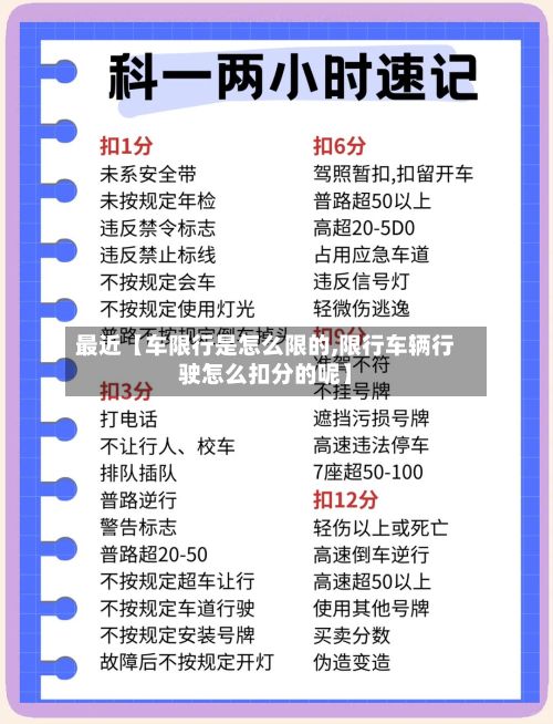 最近【车限行是怎么限的,限行车辆行驶怎么扣分的呢】-第2张图片