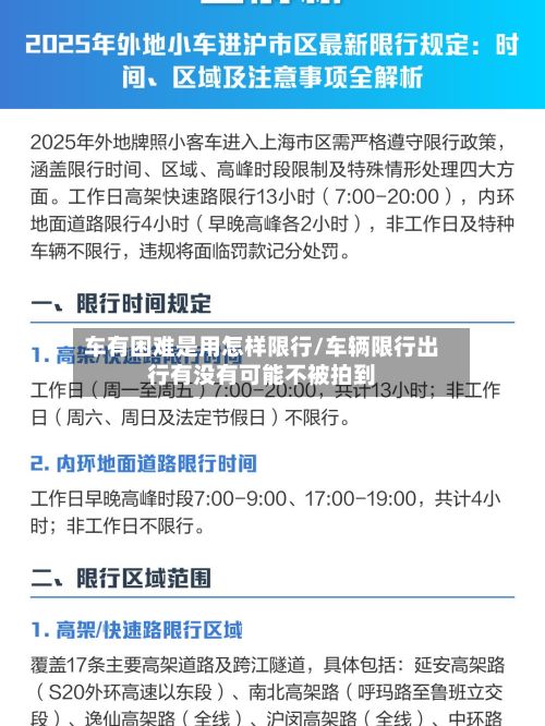 车有困难是用怎样限行/车辆限行出行有没有可能不被拍到
